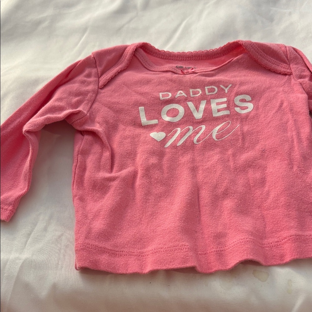 Carter's Pink 'Daddy Loves Me' Long Sleeve Tee 3 months